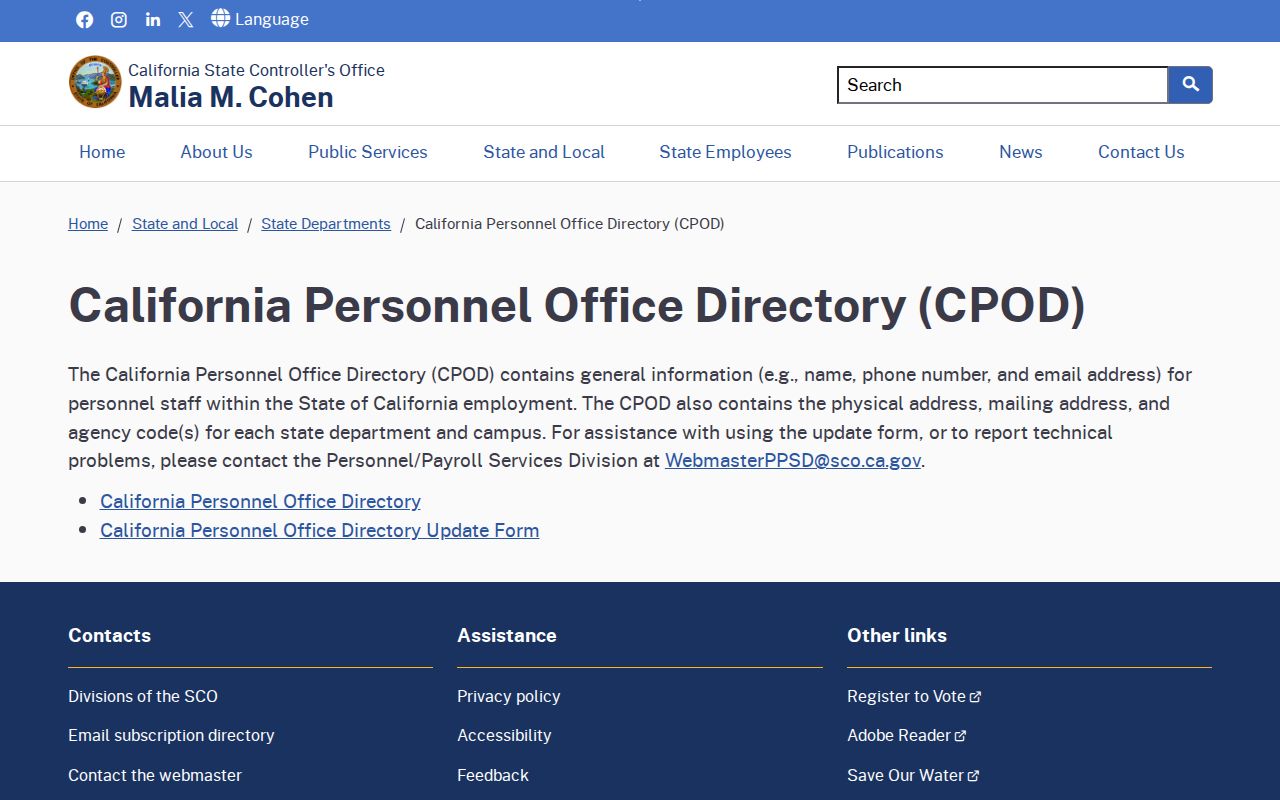 La Mirada people directories reference for California personnel offices
