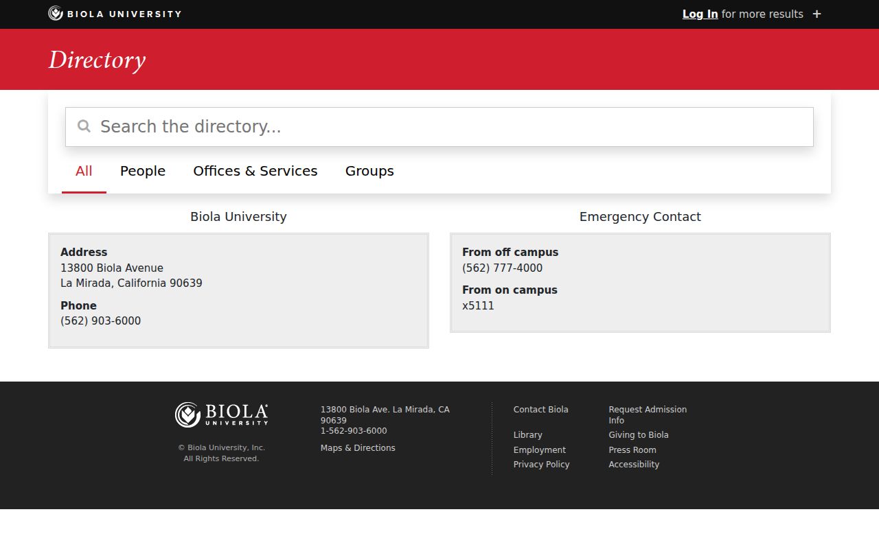 La Mirada people directories search at Biola University