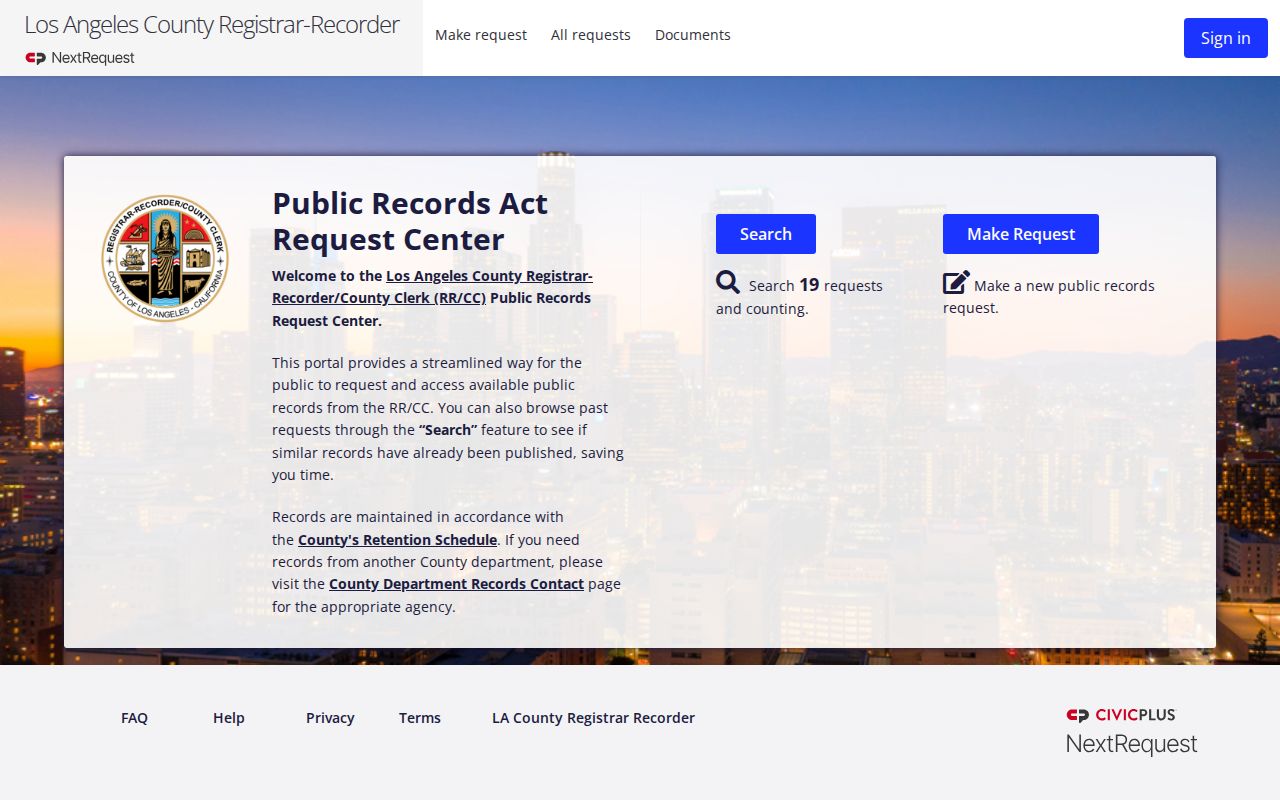 La Mirada public records RRCC request center