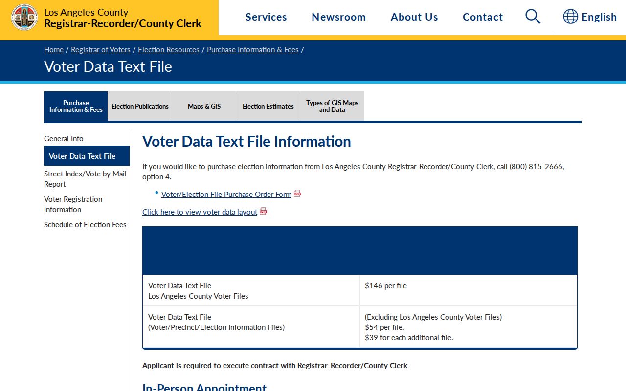 La Mirada voter registration data text file products